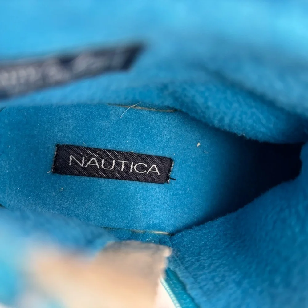 Nautica Kids Gray and Blue Fleece Lined Boots Size 10